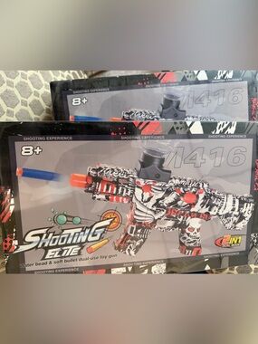 2 Shooting Elite water bead and soft bullet dual us toy guns